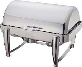 Winco Virtuoso 8-Quart Chafer, Full, 180 Roll-Top | Roll-top design, Heavy-duty, Great for Hot Holding, Buffet Lines, Banquets, Events and Food Displays