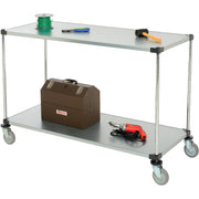 Adjustable Solid Galvanized Shelf Cart by Nexel – 24"L x 24"W x 40"H, 12-Gauge Powder Coated Steel, Chrome, Model SC24603SZ2