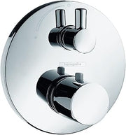 hansgrohe Thermostatmischer Unterputz Ecostat F Set Chrom mit Absperrventil zyl.Griff 15701000