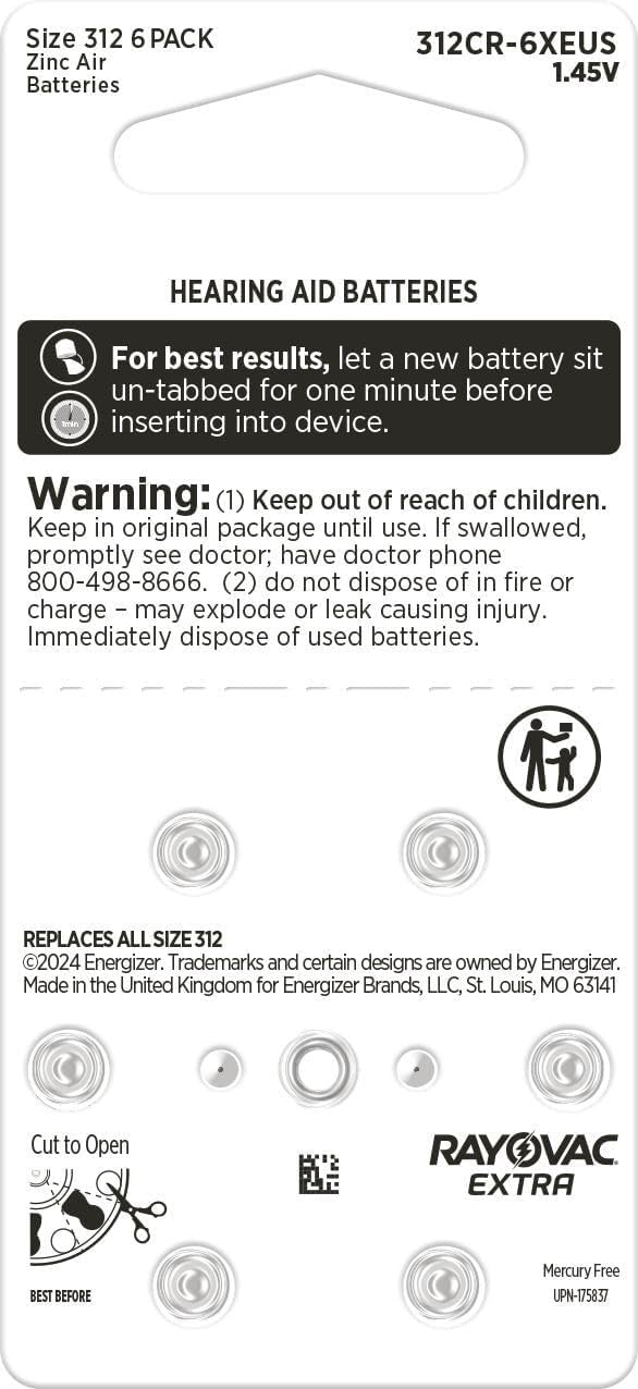 Extra Advanced by Rayovac – 60 Count (Pack of 1), Brown Tab