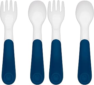 OXO Tot On The Go Fork & Spoon Training Set with Travel Case - Navy (Pack of 2)