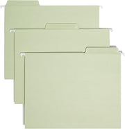 SMEAD Erasable FasTab Hanging File Folder, 1/3-Cut Built-in Tab, Letter Size, Moss, 20 per Box (64032)
