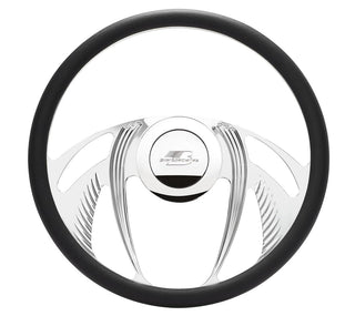 Steering Wheel Half Wrap 15.5in Psycho by Billet Specialties – Stock, Aluminum, Black, Model 34055