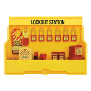 Lockout Tagout Padlock & Electrical Station by Master Lock – Includes 6 Zenex Padlocks, Polycarbonate, Yellow, Model S1850E410