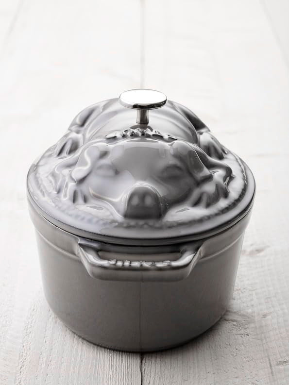 Piggy Cocotte by STAUB – 17cm, 1 liters, Cast Iron, Graphite Gray, Model 40500-176-0
