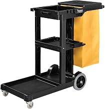 Global Industrial Janitor Cart with 25 Gallon Vinyl Bag, Black