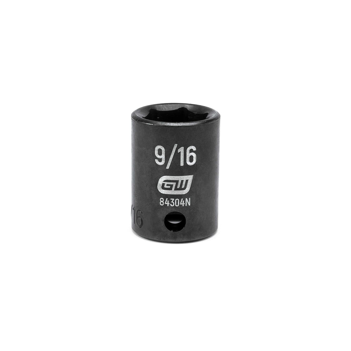 3/8" Drive Standard Impact SAE Socket 9/16" by GEARWRENCH – 1 Count (Pack of 1), Chrome Molybdenum Steel, Black, Model 84304N