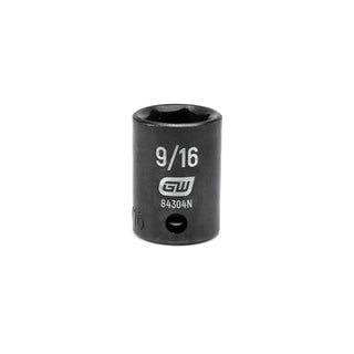 3/8" Drive Standard Impact SAE Socket 9/16" by GEARWRENCH – 1 Count (Pack of 1), Chrome Molybdenum Steel, Black, Model 84304N
