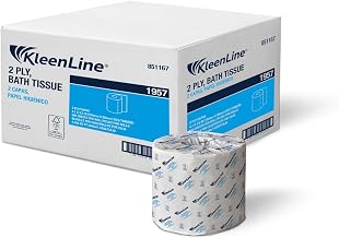 KleenLine 2-Ply Bath Tissue, White, 4.25" x 4", Universal | 96 Rolls/Case | Fits Single Roll Dispensers, Soft, Strong & Co...