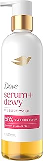 Dove Serum+ Dewy Shower Oil Body Wash, Coconut & Geranium Oil, 15.3 fl oz