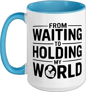 IVF In Vitro Fertilization Transfer Day Fertility IVF Dad Ceramic Mug, Blue/White, 15oz
