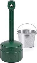 Justrite Cigarette Butt Receptacle, 1 Gallon, FM Approved, Forest Green
