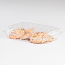 9" x 6 1/2" x 2 1/2" Clear Plastic Medium Hinged Plastic Container - 350 per case