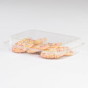 9" x 6 1/2" x 2 1/2" Clear Plastic Medium Hinged Plastic Container - 350 per case by Detroit Forming – 350.0 milliliters, Plastic, clear, Model LBH-615