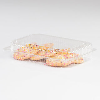 9" x 6 1/2" x 2 1/2" Clear Plastic Medium Hinged Plastic Container - 350 per case by Detroit Forming – 350.0 milliliters, Plastic, clear, Model LBH-615