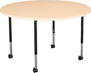 Learniture Structure Series Mobile Round Collaborative Adjustable Height Table
