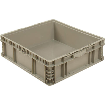 Global Industrial Straight Wall Container Solid Gray by Monoflo – Plastic, Gray, Model 270290