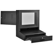 LCD Counter Top Security Computer Cabinet by Global Industrial – 24.5"W x 22.5"D x 29.5"H, Steel, Black, Model 239114BK