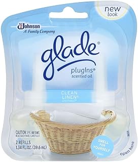 Glade Plugins Scented Oil Clean Linen Refill 1.34 Fluid Ounce 2 Count (Pack of 5)