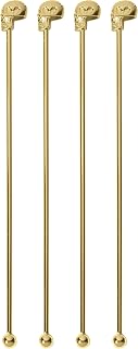PADERNO Palette Cocktail Teschio cm 18,5 Conf 4 Pz, INOX, Oro