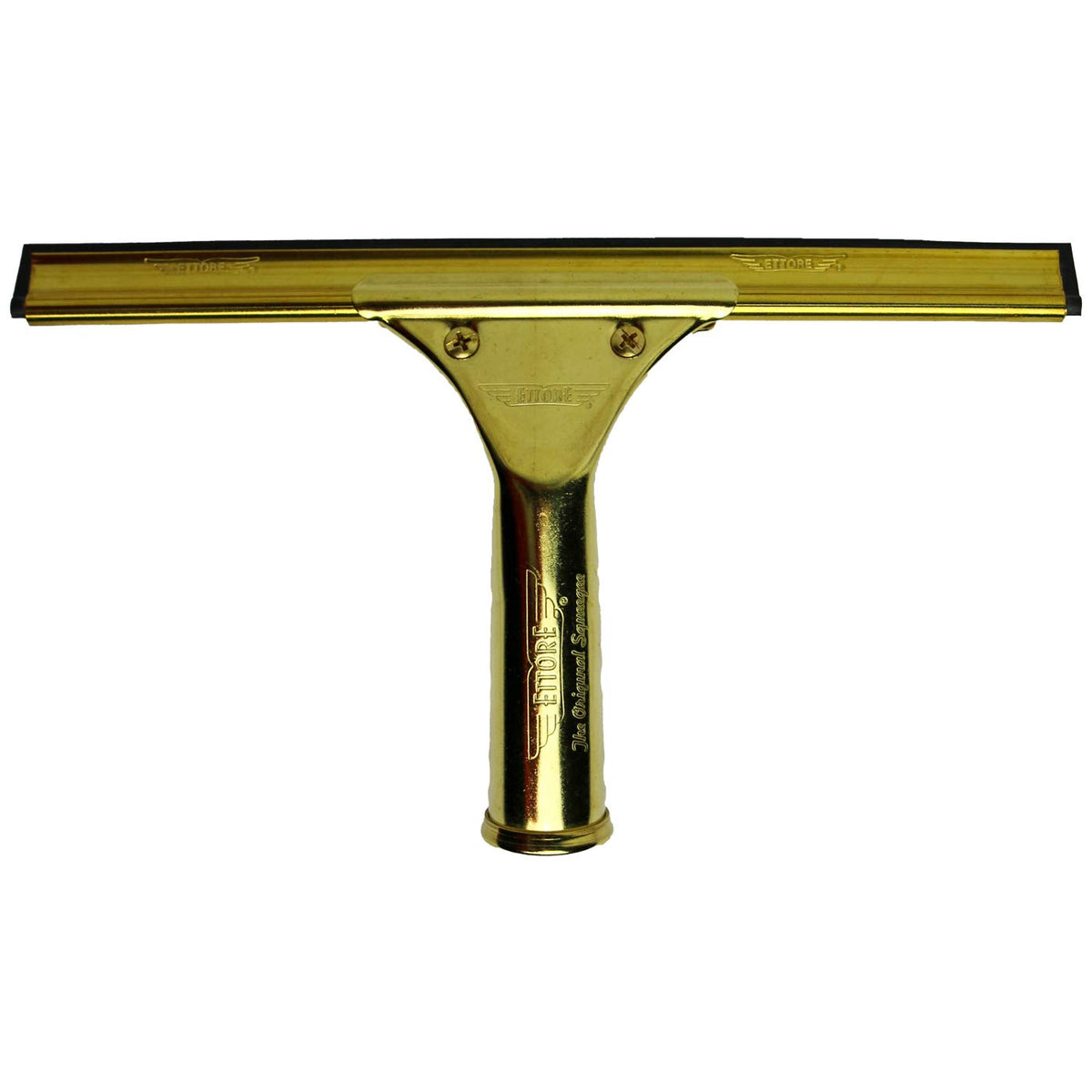 ProSeries Brass Squeegee by Ettore – 10-Inch, Rubber, Gold, Model 10010