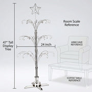 Hohiya Rotating Ornament Tree, 47 Inch, Chrome Silver