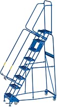 Global Industrial 8 Step Narrow Steel Rolling Ladder, 16" W Perforated Step