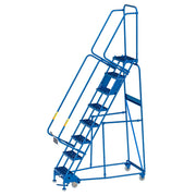 8 Step Narrow Steel Rolling Ladder by Global Industrial – Alloy Steel, Blue, Model GPL082410P