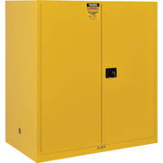 110 Gallon Drum Storage Safety Cabinet by Global Industrial – 34"L x 59"W x 52"H, Alloy Steel, Yellow, Model EDZ-110