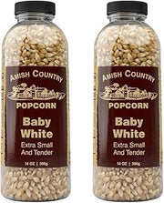 Amish Country Popcorn 2-14 oz Bottles | Baby White Popcorn Kernels | Old Fashioned, Non-GMO and Gluten Free (2-14 oz Bottles)
