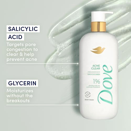 Dove 18.5 Fl Oz (Pack of 4) / White / Acne Clearing Body Washes