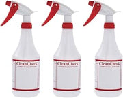 HUBERT Spray Bottles with Embossed Scale 24 oz Clear Plastic - 3 1/4" Dia x 11 1/4" H, 3 Per Pack