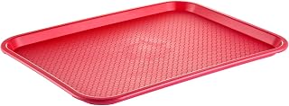 CAC China CAC Poly Fast Food/Cafeteria Serve Tray Red 18x14