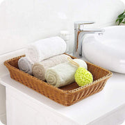 Yarlung Woven Serving Basket, Polypropylene Rectangular Tray, Brown 2 Pack