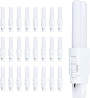 Satco 5 Watt PLS LED Light Bulb, Selectable 2700 3000 3500 4000 5000 Kelvin, GX23 Base, Type A B Omni, 120-277 Volt, 710 Lumens Commercial CFL Replacement, S29881 (24 Pack)