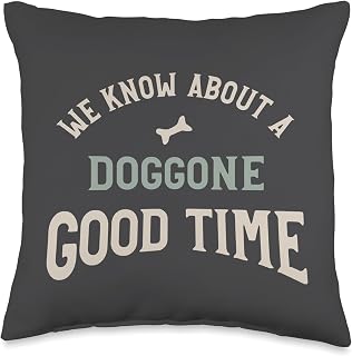 Funny Dog Walker Pun fWe Know About a doggone Good time Throw Pillow
