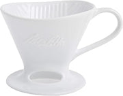 Melitta 1 Cup Porcelain Pour-Over Cone Coffeemaker, Glossy White
