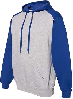 Badger Sport Athletic Fleece Hooded Sweatshirt 4XL Oxford/ Royal