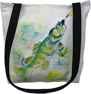Betsydrake TY064G 18 x 18 in. Yellow Perch Tote Bag - Large