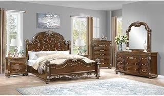 Isabella Cherry Brown 5-Piece Bedroom Set, Queen