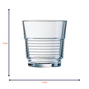 Spirale Tumblers by Arcoroc – 6 Count (Pack of 1), 6.7628 fluid_ounces, Glass, Transparent, Pack of 6