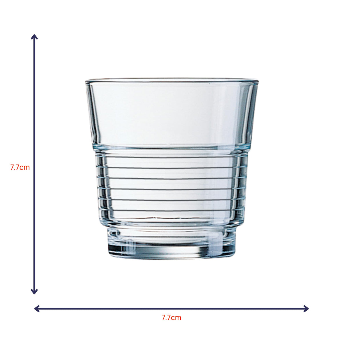 Spirale Tumblers by Arcoroc – 6 Count (Pack of 1), 6.7628 fluid_ounces, Glass, Transparent, Pack of 6