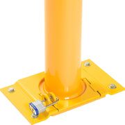Global Industrial Steel Safety Bollard W/Chain Slots – Removable Base & Cap, 36"H x 4-1/2"D
