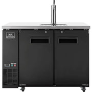 Nexel Beer Dispenser Cooler w/Single Tap Dispenser by Global Industrial – 24.38"L x 48"W x 35.63"H, Stainless Steel, Black, Model UDD-24-48-HC