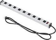 Global Industrial 25" 9 Outlet Aluminum Power Strip with 6-ft Cord ETL/cETL