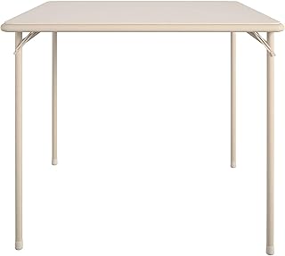 Cosco 34" Square Vinyl Top Folding Card Table, Antique Linen