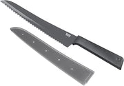 Kuhn Rikon Colori+ Non-Stick Bread Knife with Safety Sheath, 32.5 cm, Grey