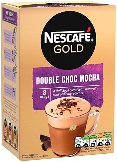 Nescafe Instant Coffee Packets | Nescafé | Gold Double Choc Mocha 8 Pieces | Total Weight 5.22 ounce