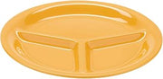 G.E.T. CP-10-TY Heavy-Duty 3-Compartment Divided Plastic Plates, 10.25", Tropical Yellow (Set of 12)