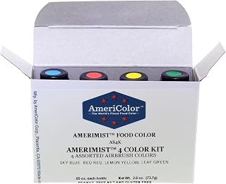 AmeriColor AmeriMist 4 Color Kit, Airbrush Food Color Kit, .65 Ounces